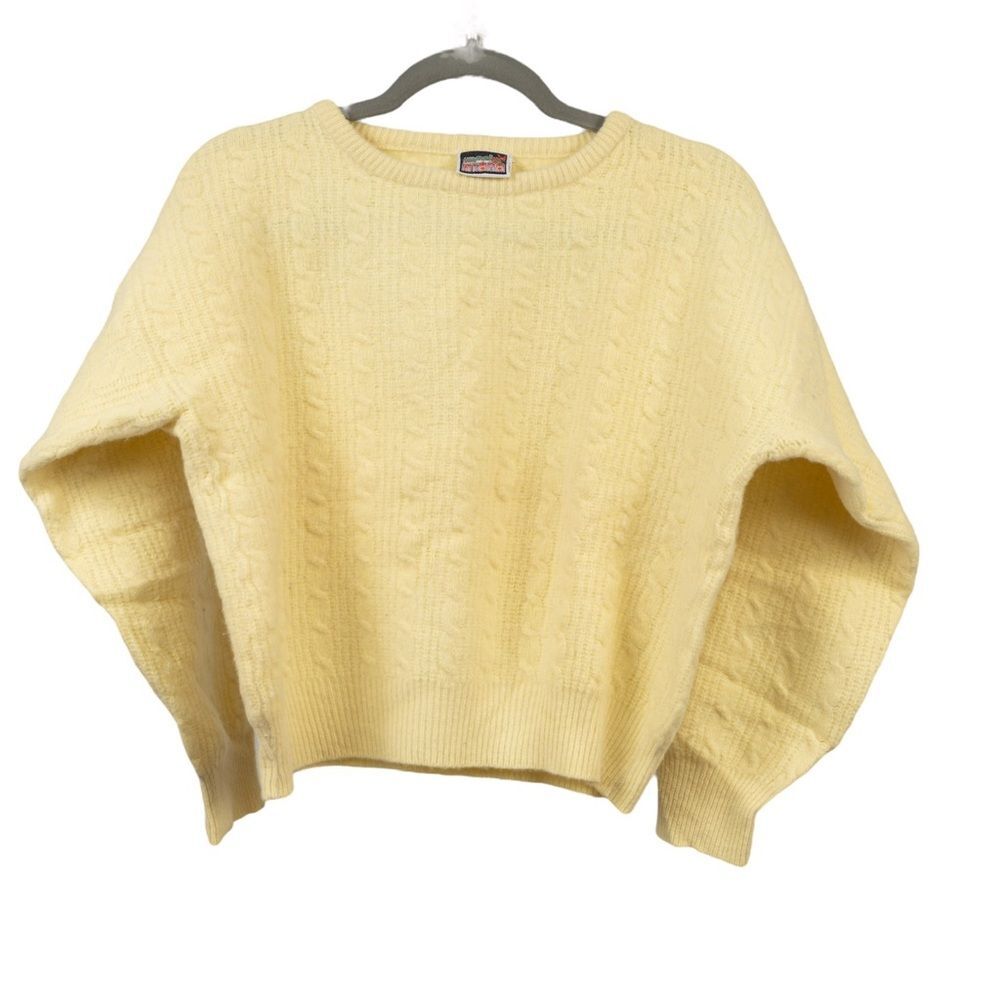 Vintage 80s Succo Dilana yellow knit sweater size M